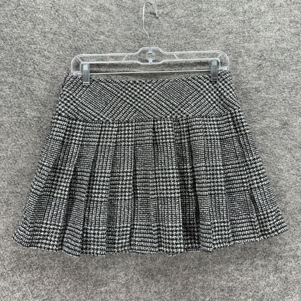 New ChouYatou Skirt Women S Small Black Plaid Zipper Mini Short Zipper Wool